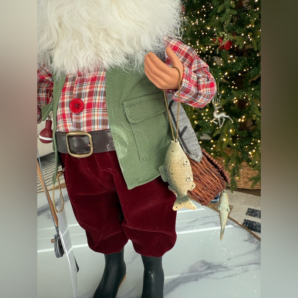 Karen Didion Originals Fishing Santa Figurine, 17 Inches - Handmade NEW - NO BOX - Picture 9 of 13